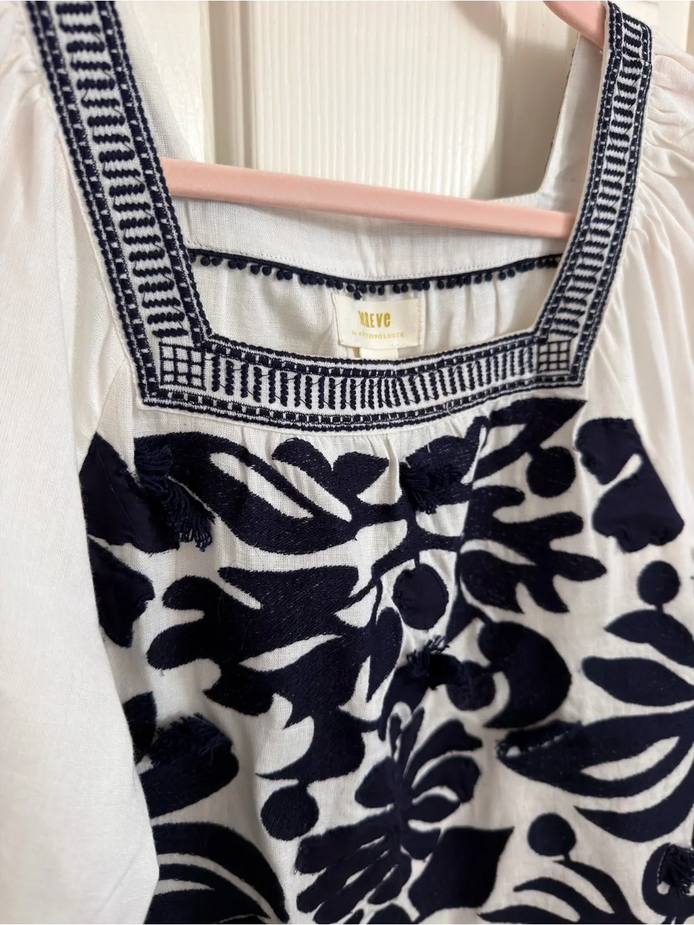 NWT Maeve by Anthropologie Liyah Embroidered Peasant Blouse